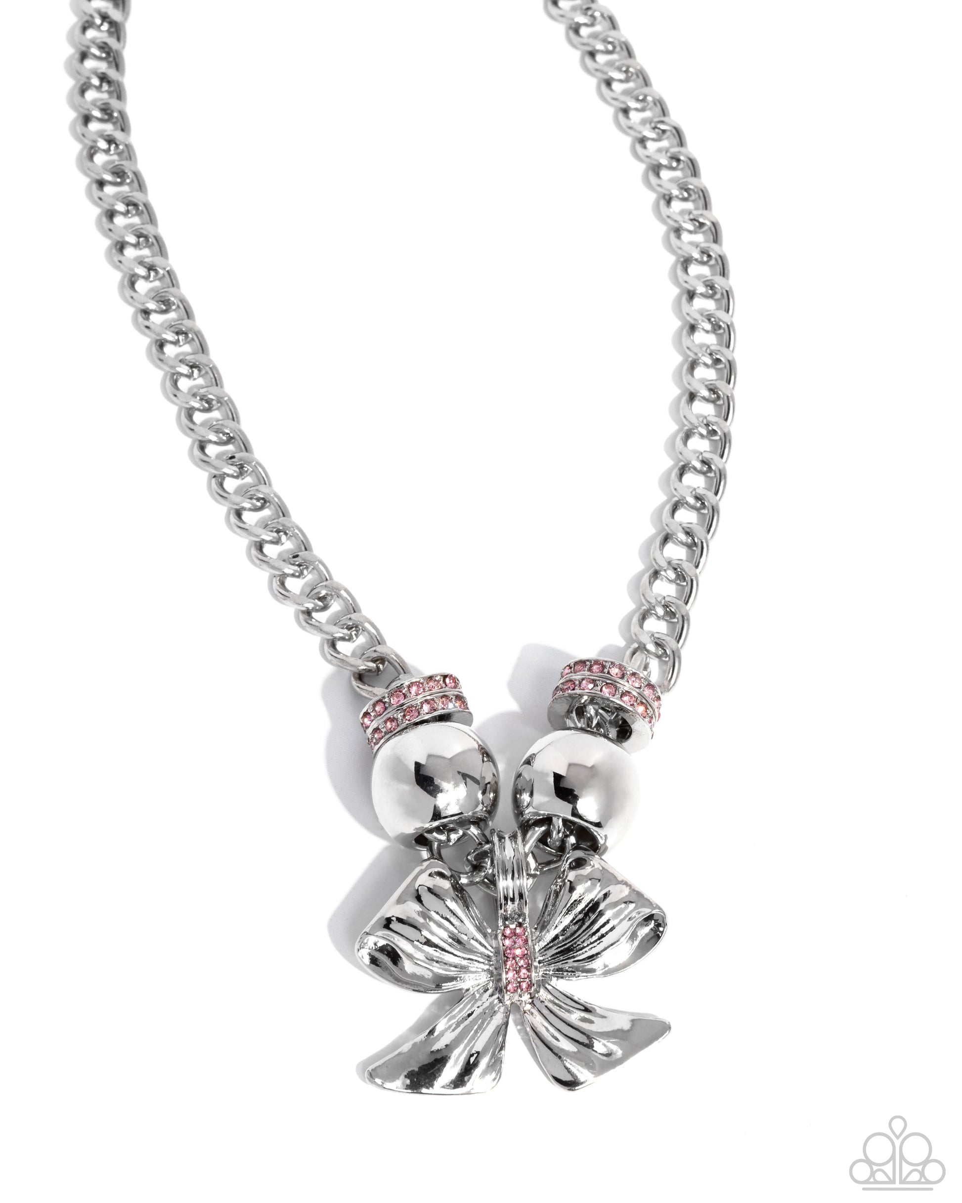 Big Deal Bow - pink - Paparazzi necklace