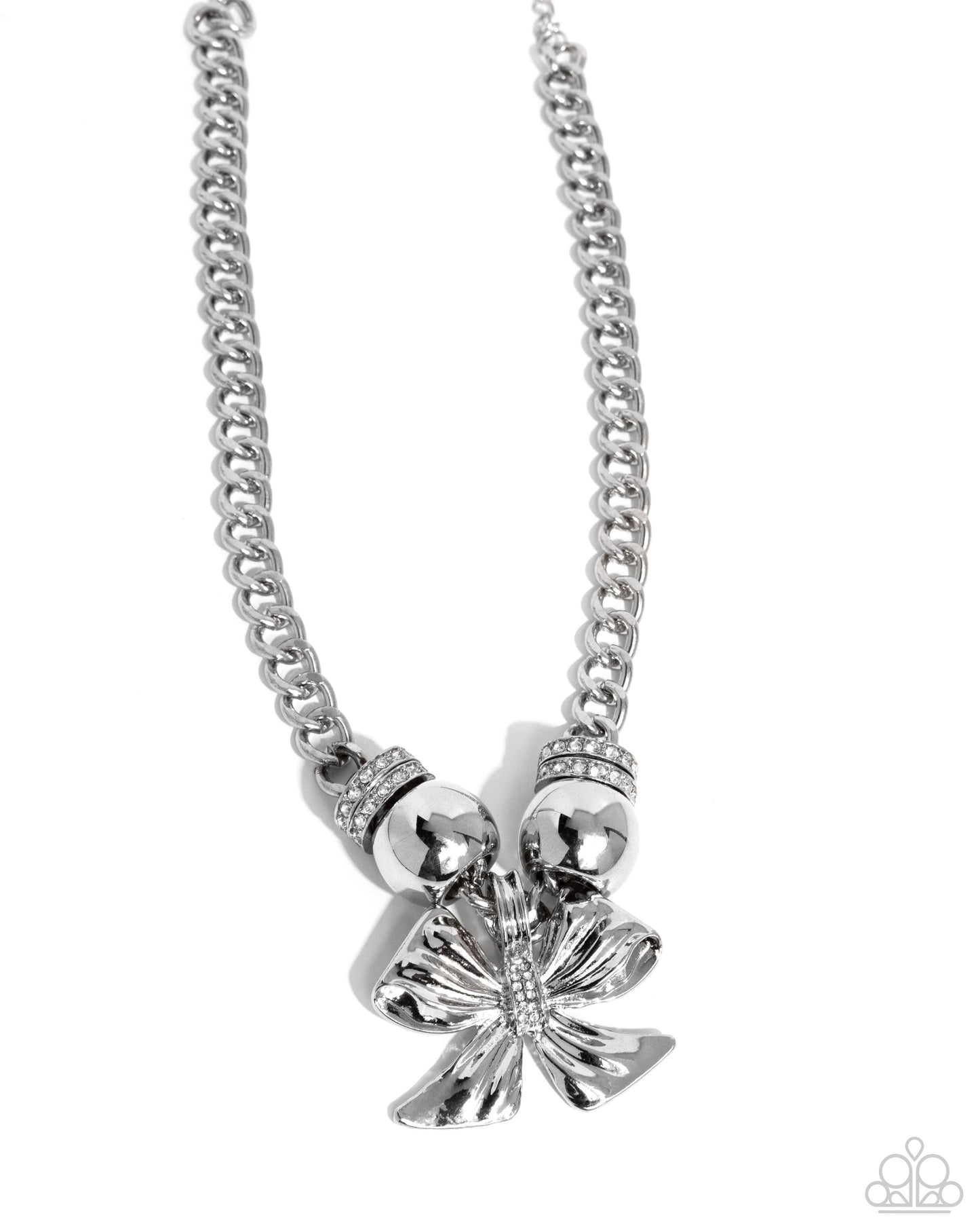 Big Deal Bow - white - Paparazzi necklace