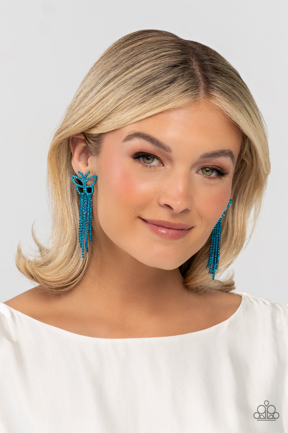 Billowing Butterflies - blue - Paparazzi earrings