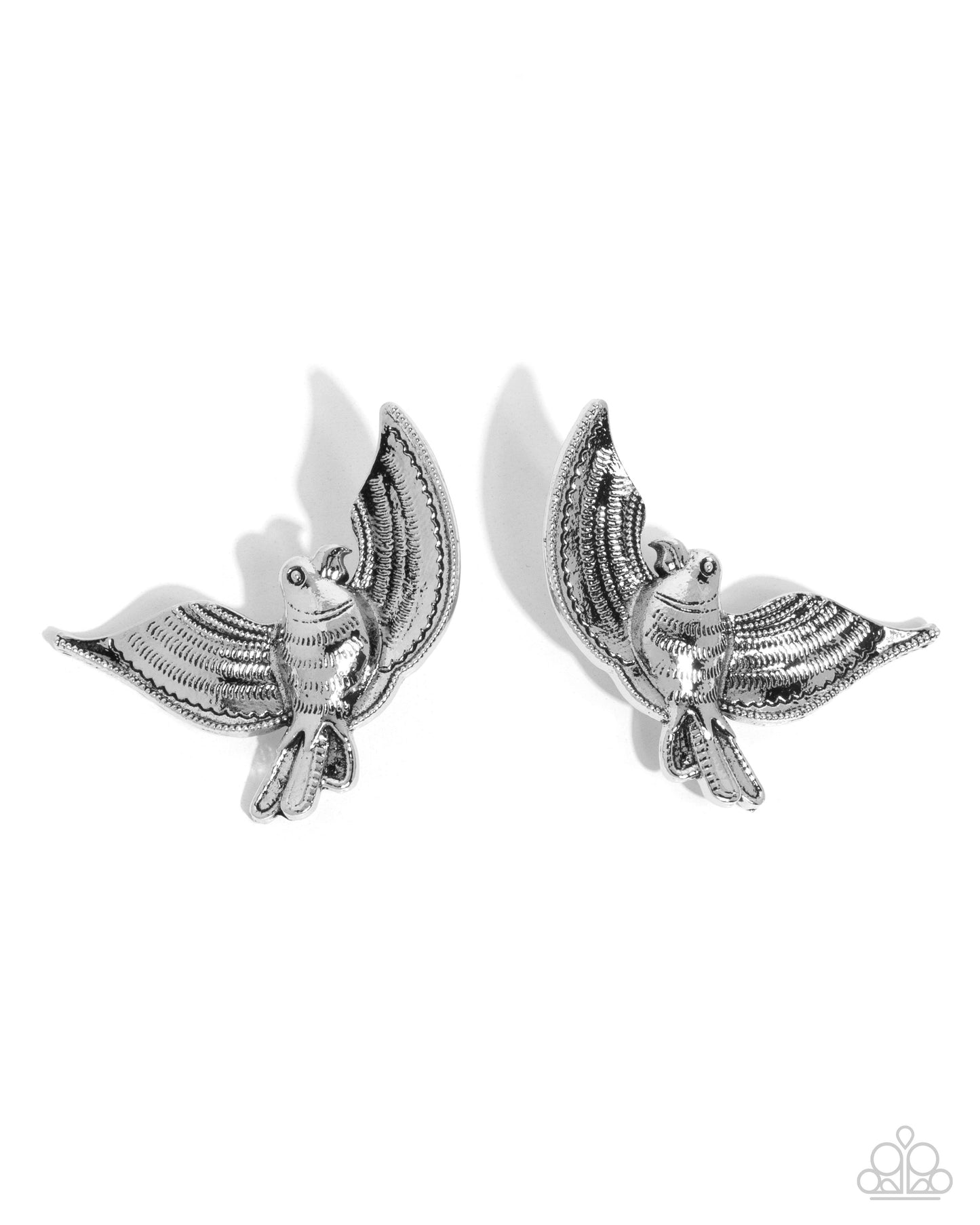 Bird of PLAY - silver - Paparazzi earrings