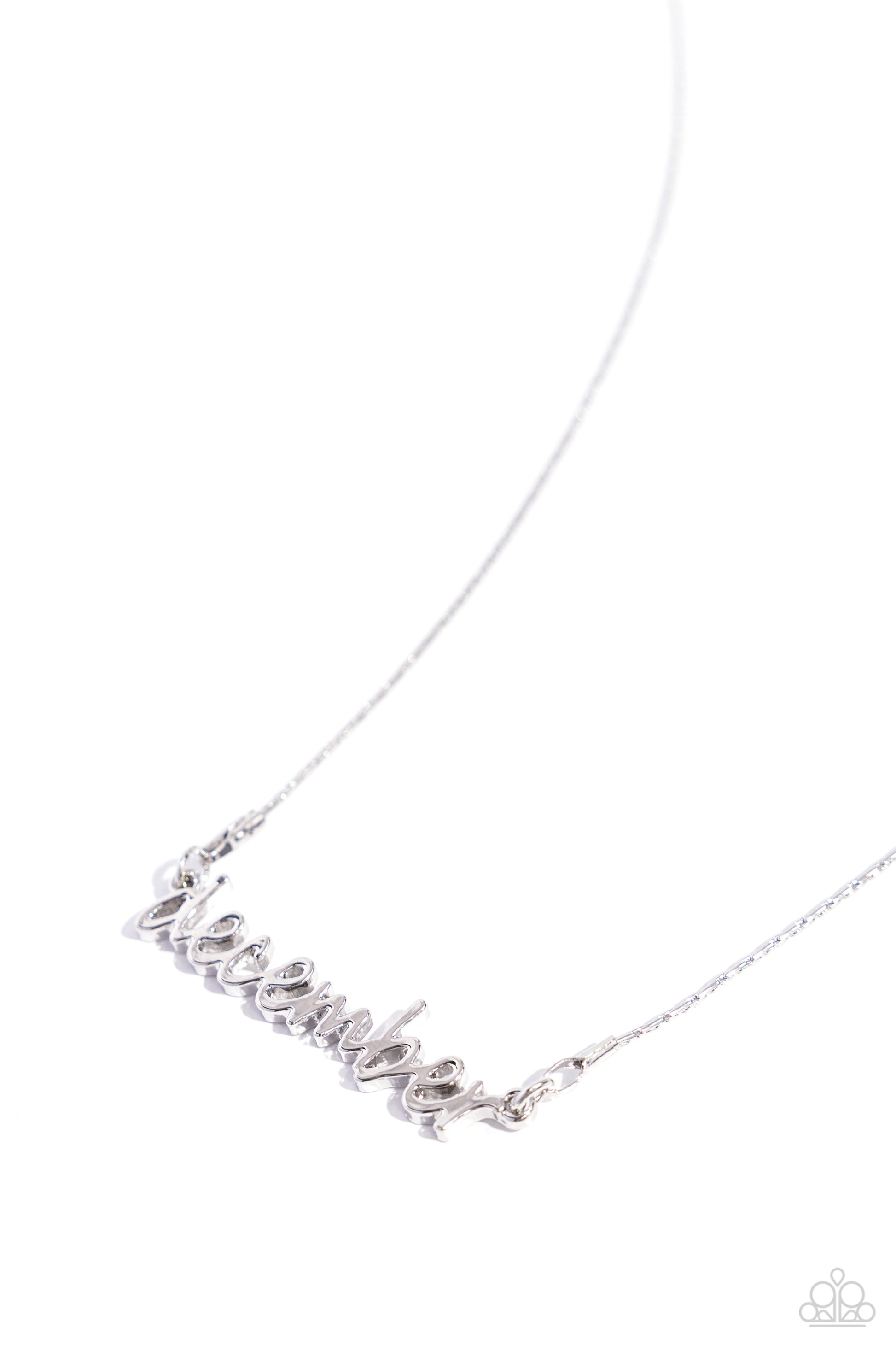 Birth Month Bling - December - silver - Paparazzi necklace