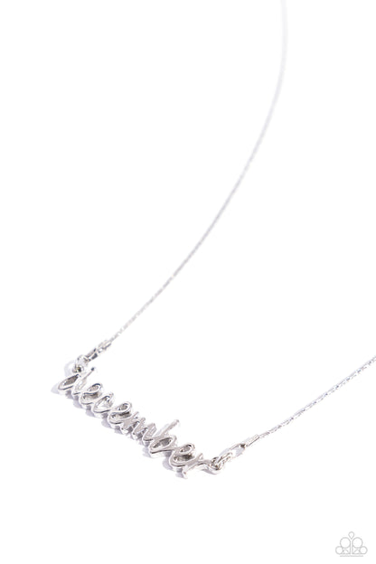 Birth Month Bling - December - silver - Paparazzi necklace