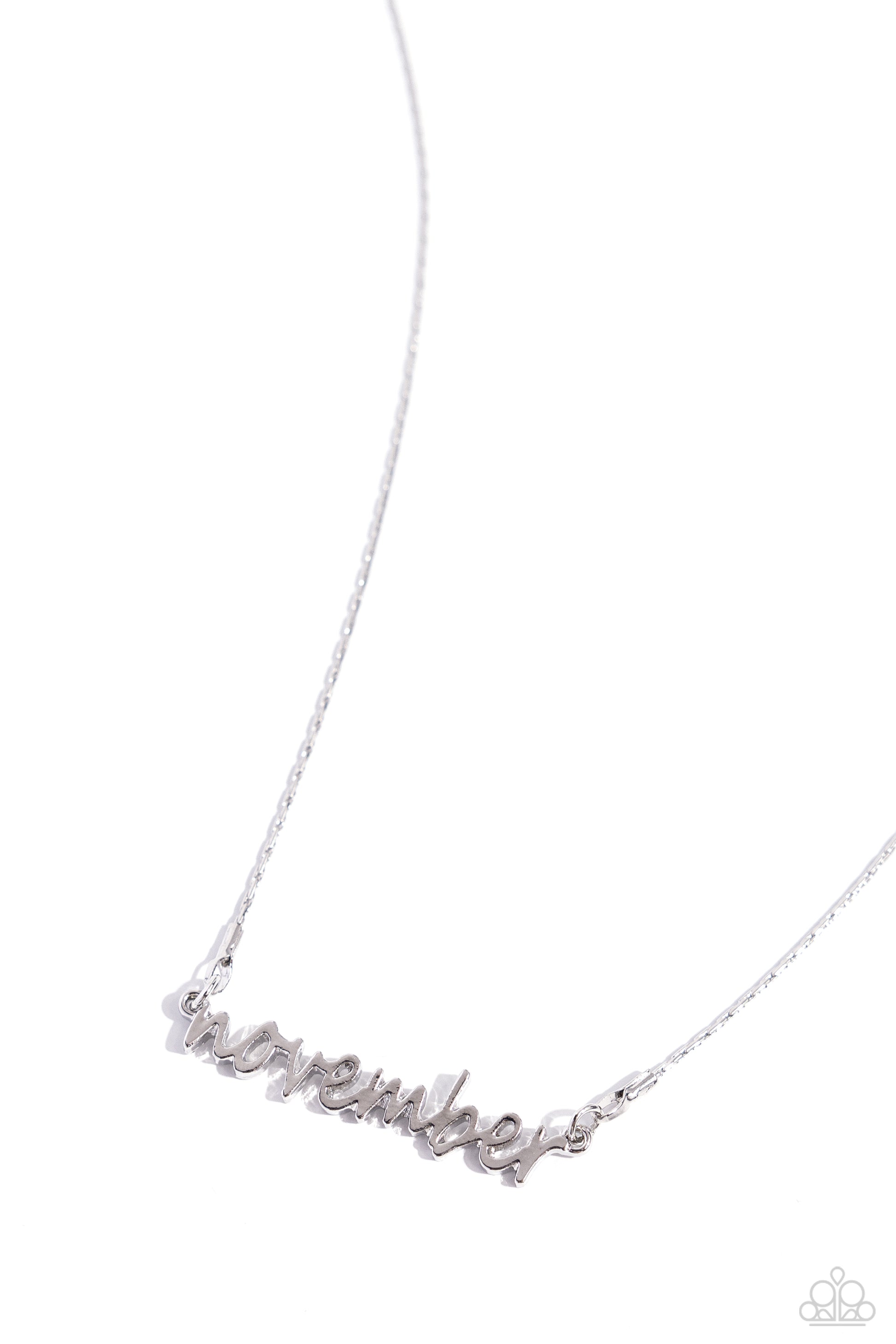 Birth Month Bling - November - silver - Paparazzi necklace