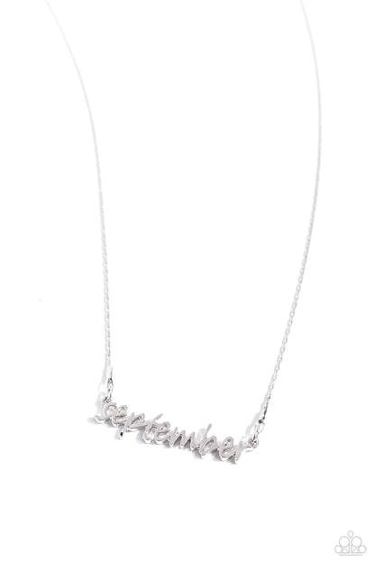 Birth Month Bling - September - silver - Paparazzi necklace