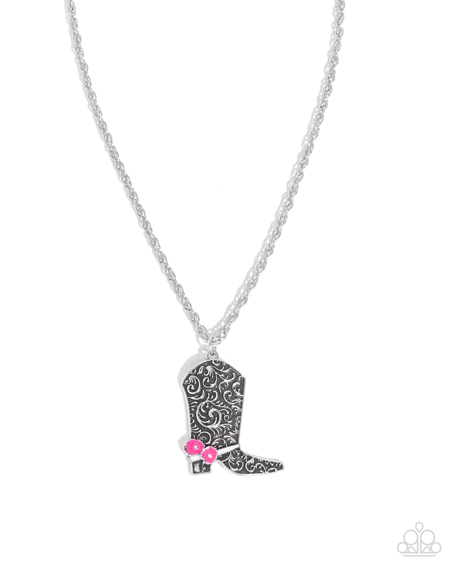 Blazing Boot - pink - Paparazzi necklace