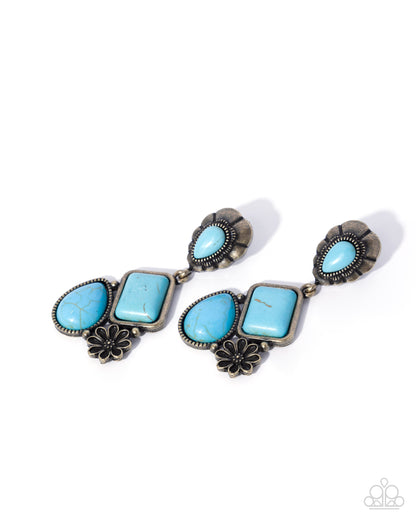 Blazing Bravado - brass - Paparazzi earrings