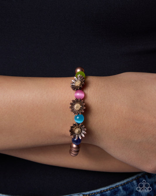 Blending Blooms - copper - Paparazzi bracelet