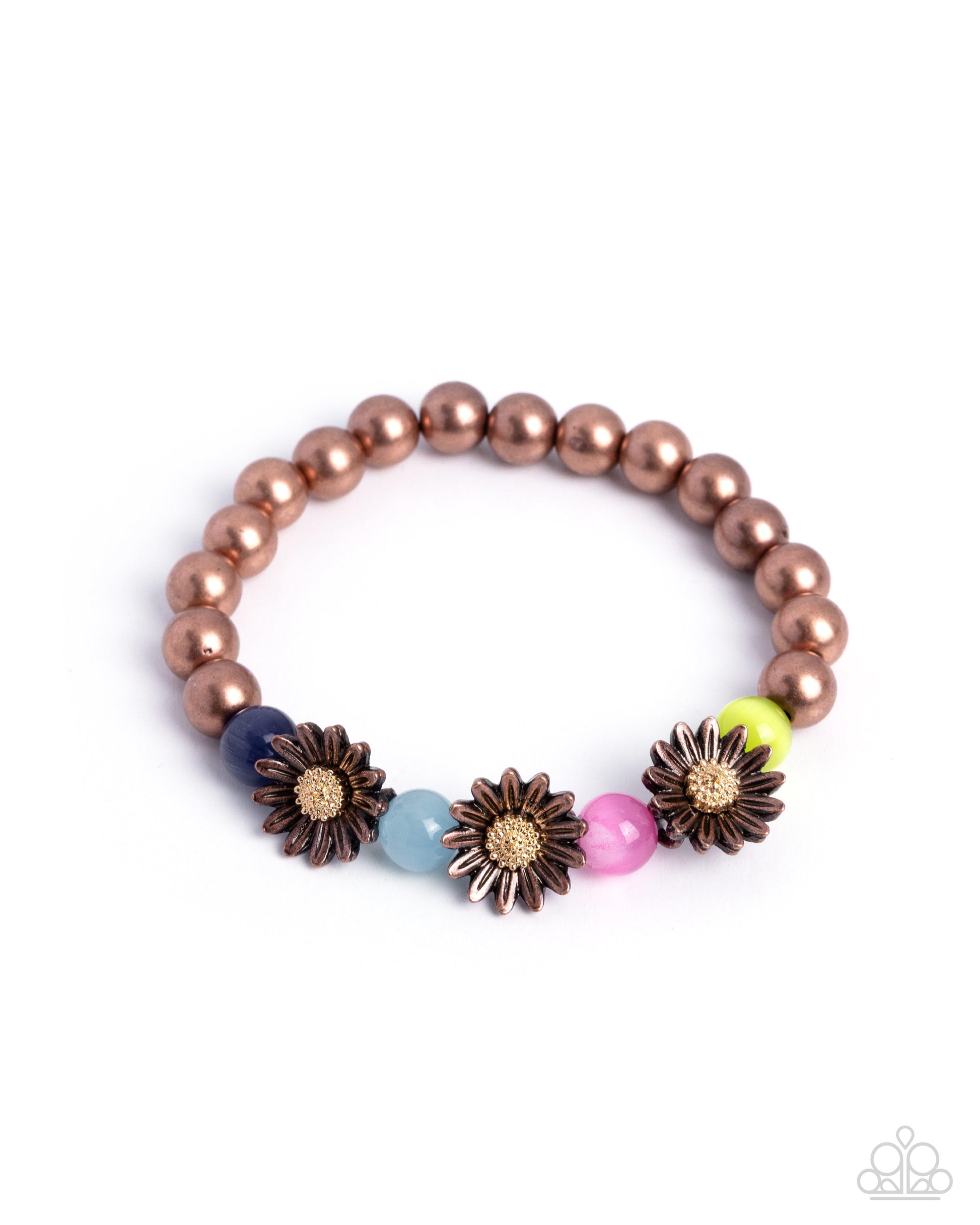 Blending Blooms - copper - Paparazzi bracelet