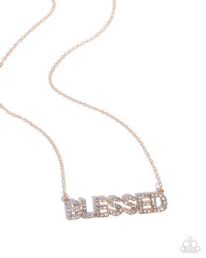 Blessed Benefit - gold - Paparazzi necklace