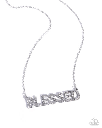Blessed Benefit - white - Paparazzi necklace