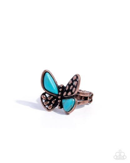 Blinding Butterfly - copper - Paparazzi ring
