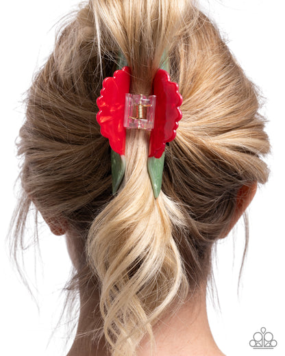 Blooming Baddie - red - Paparazzi hair clip