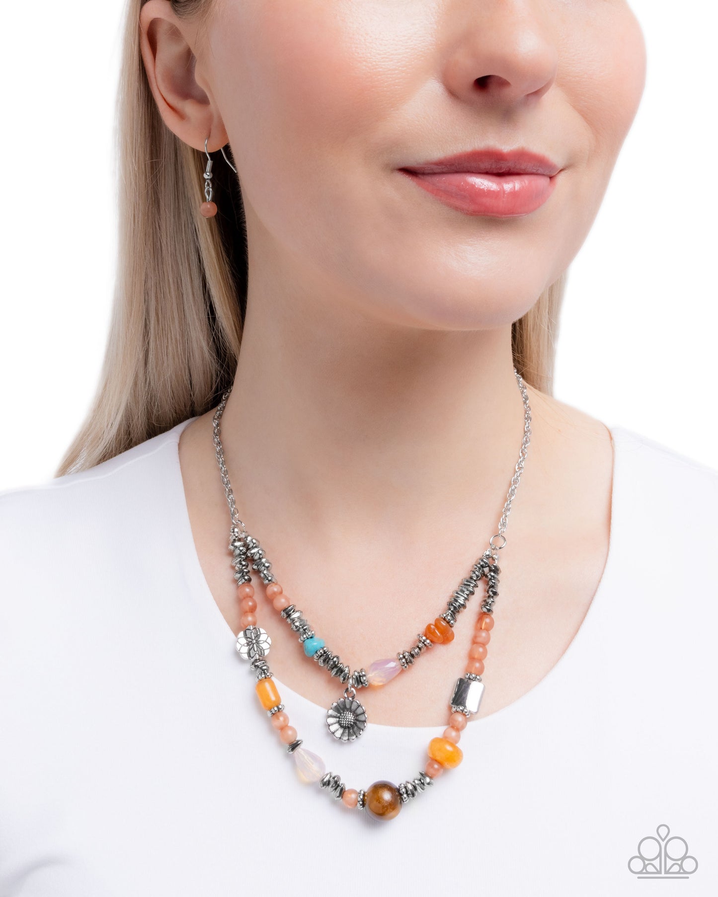 Blooming Barricade - orange - Paparazzi necklace
