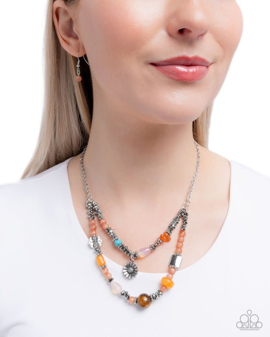 Blooming Barricade - orange - Paparazzi necklace