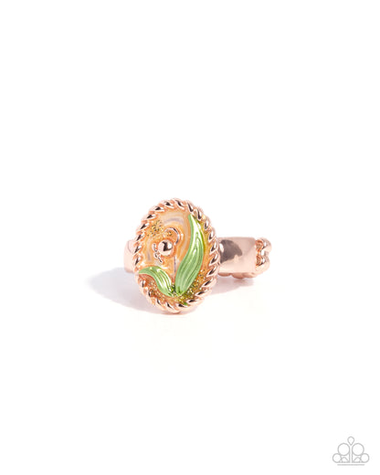 Blooming Barrier - rose gold - Paparazzi ring