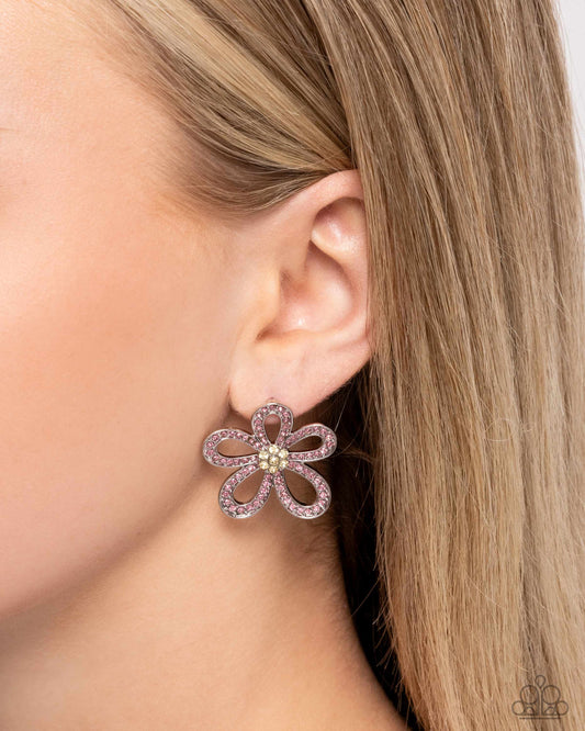 Blooming Belle - pink - Paparazzi earrings