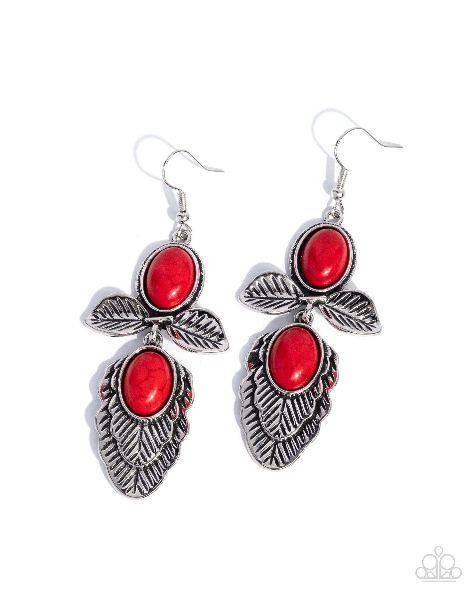Blooming Bevy - red - Paparazzi earrings