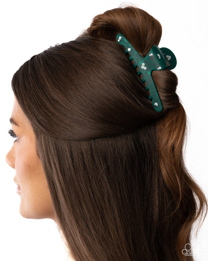 Blooming Breakout - green - Paparazzi hair clip