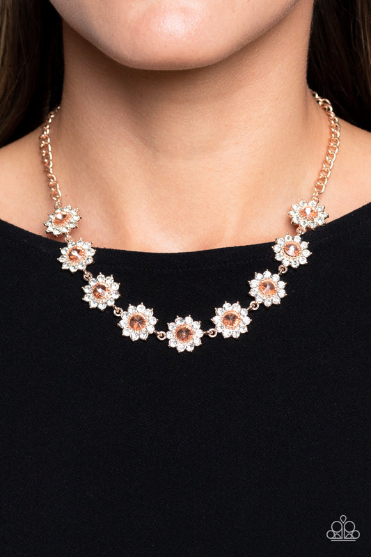 Blooming Brilliance - rose gold - Paparazzi necklace