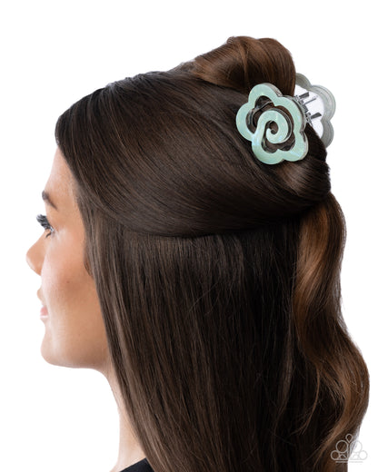 Blooming Bureau - green - Paparazzi hair clip