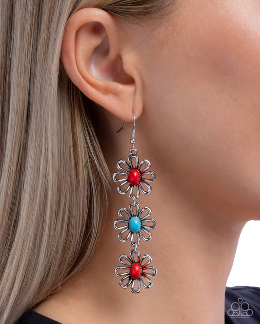 Blooming Buzz - red - Paparazzi earrings