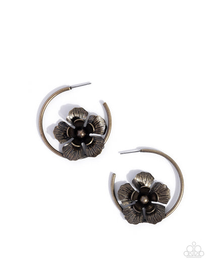 Blossoming Balance - brass - Paparazzi earrings