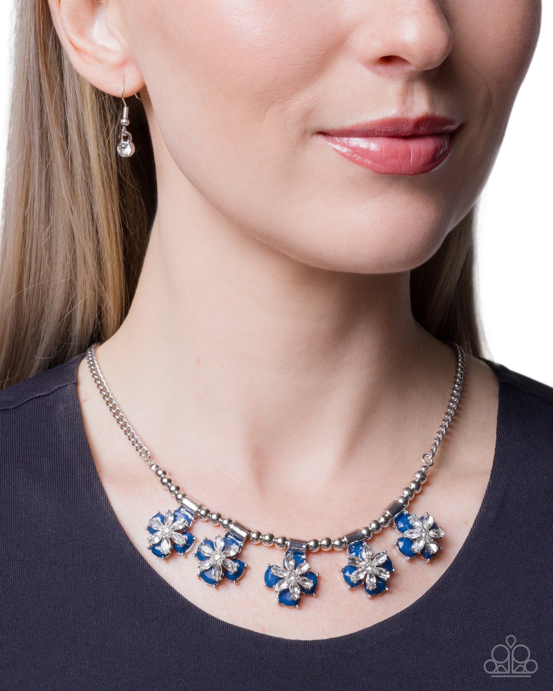 Blossoming Ballroom - blue - Paparazzi necklace