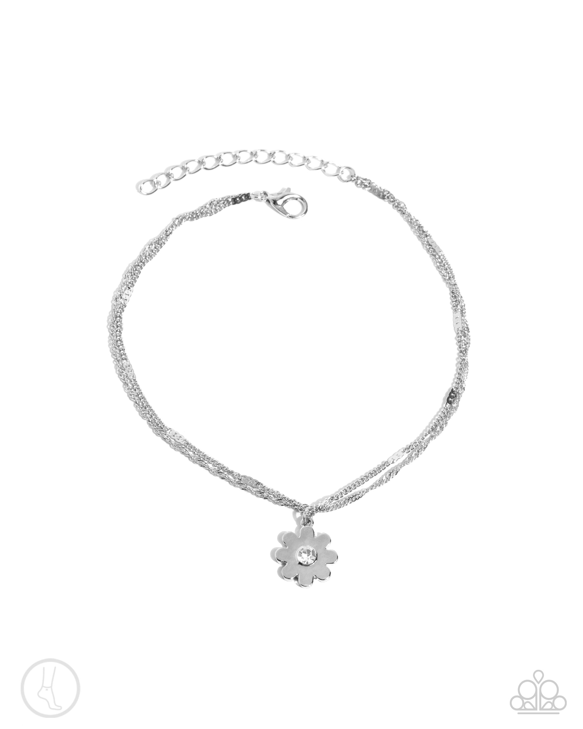 Blossoming Breeze - white - Paparazzi anklet