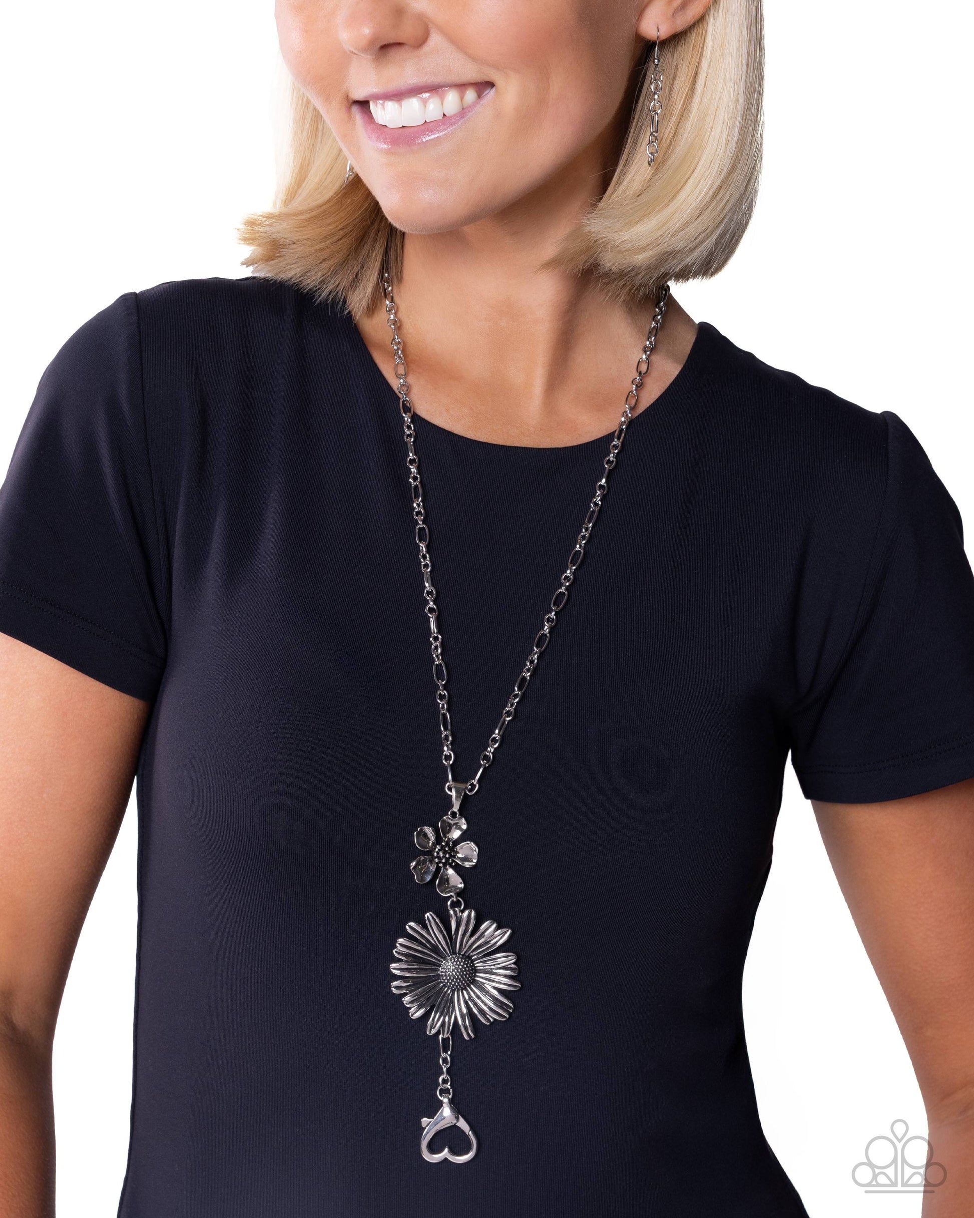 Blossoming Buffer - silver - Paparazzi LANYARD necklace
