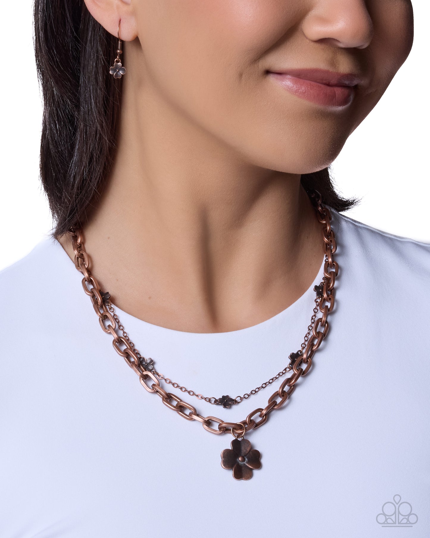 Blunt Blossoms - copper - Paparazzi necklace