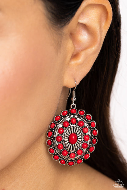 Bohemian Badlands - red - Paparazzi earrings