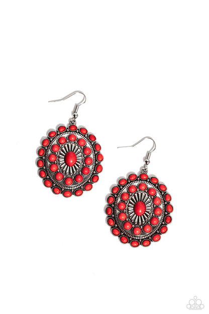 Bohemian Badlands - red - Paparazzi earrings