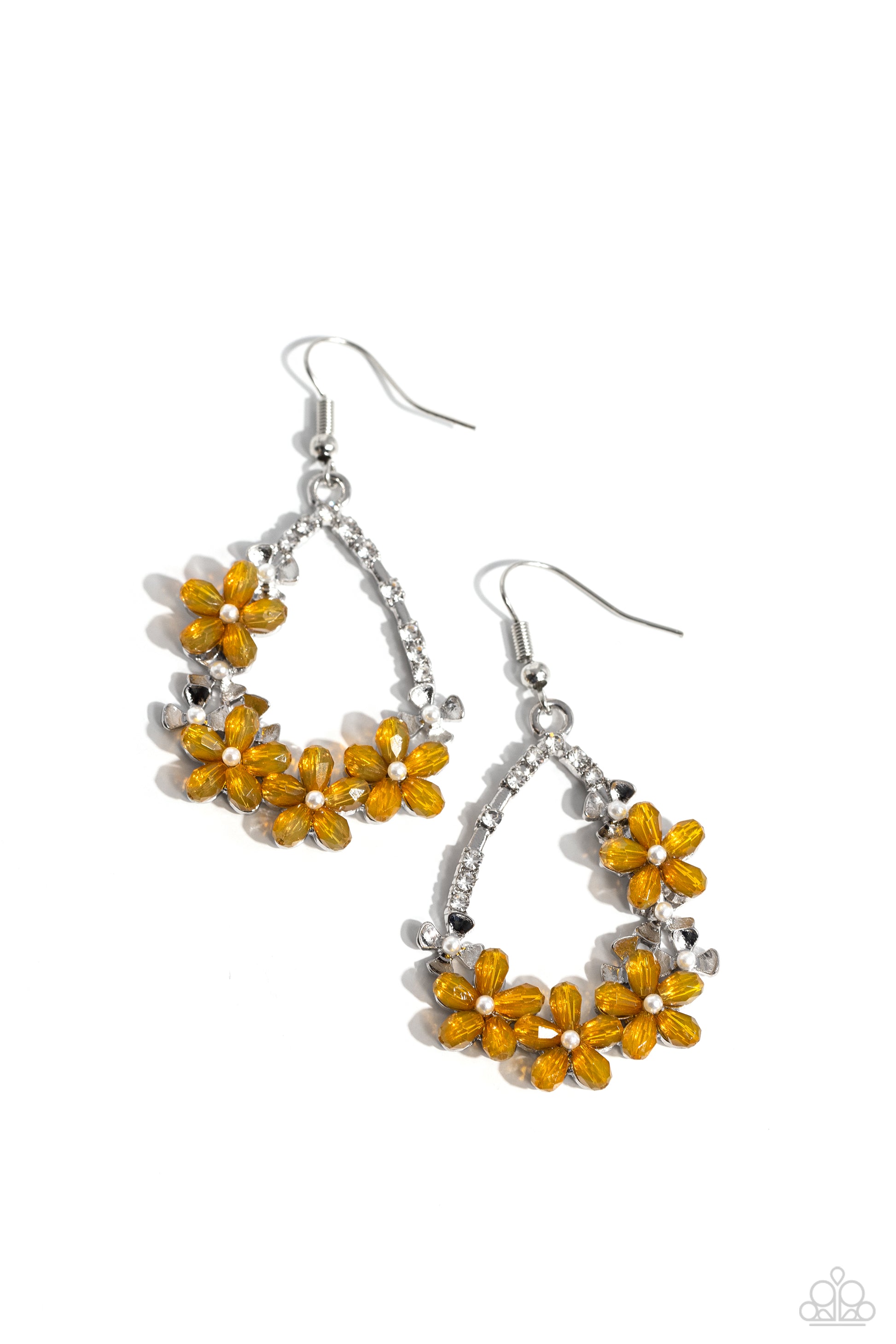 Boisterous Blooms - yellow - Paparazzi earrings