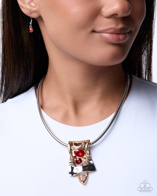 Bold Ballad - red - Paparazzi necklace