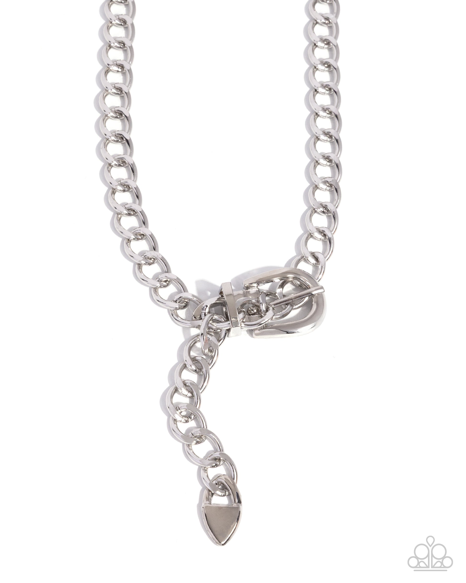 Bold Buckle - silver - Paparazzi necklace