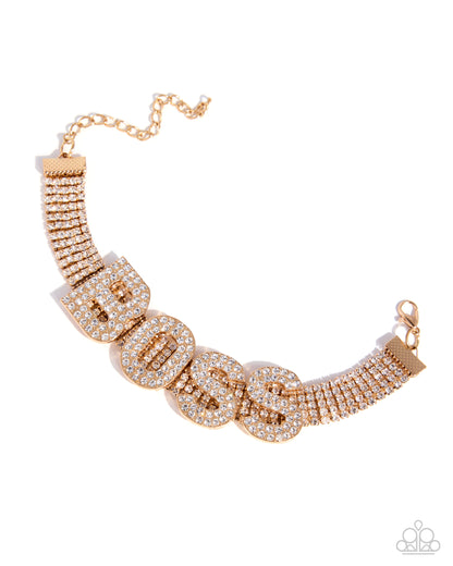 Boldly Bossy - gold - Paparazzi bracelet