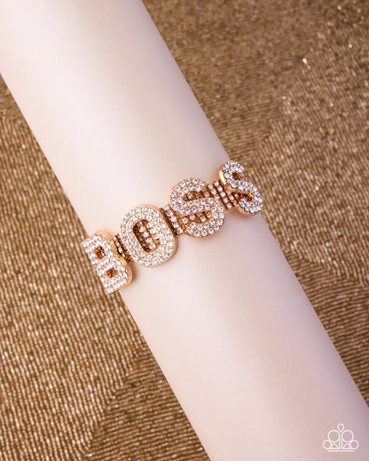 Boldly Bossy - gold - Paparazzi bracelet