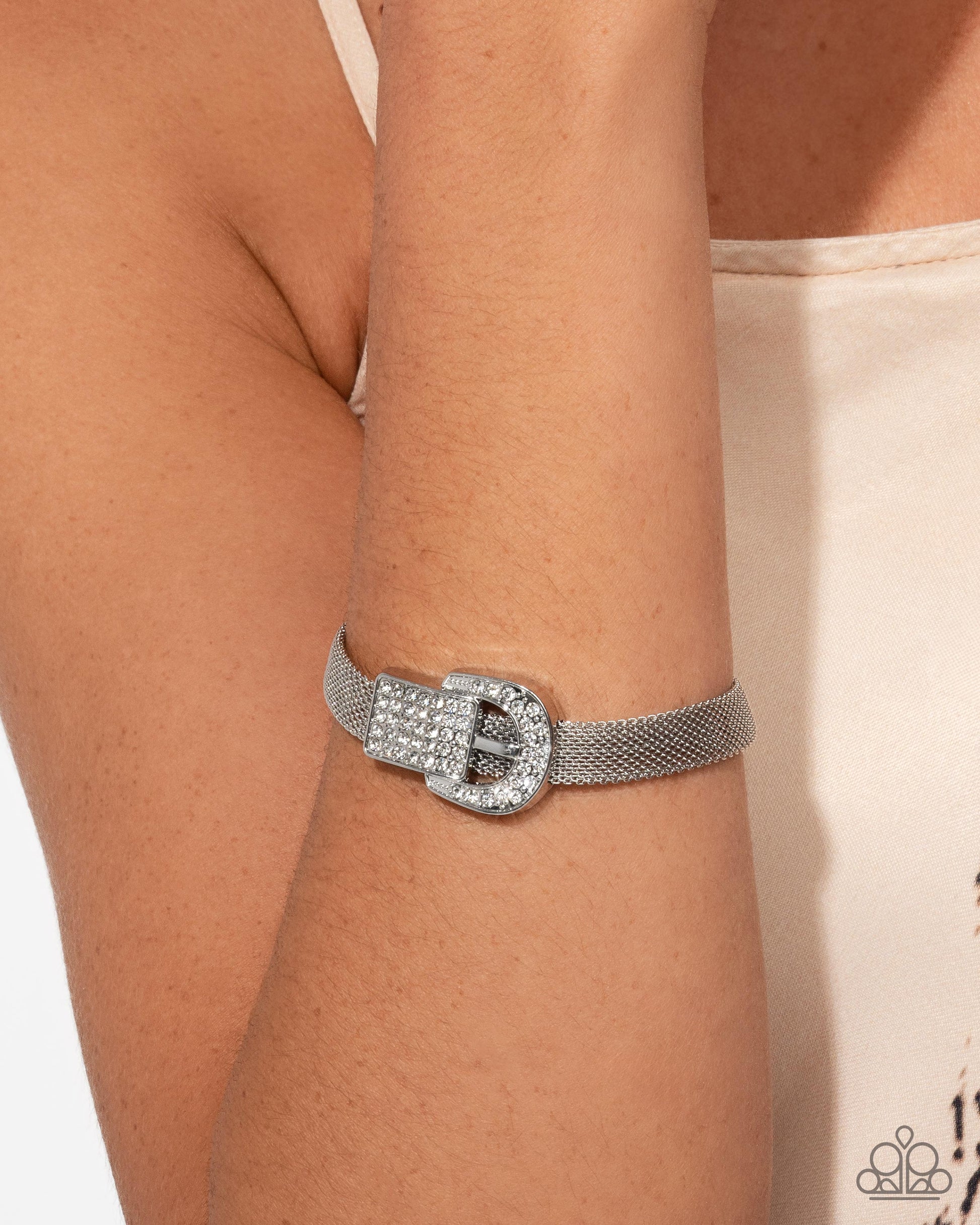 Boldly Buckled - white - Paparazzi bracelet