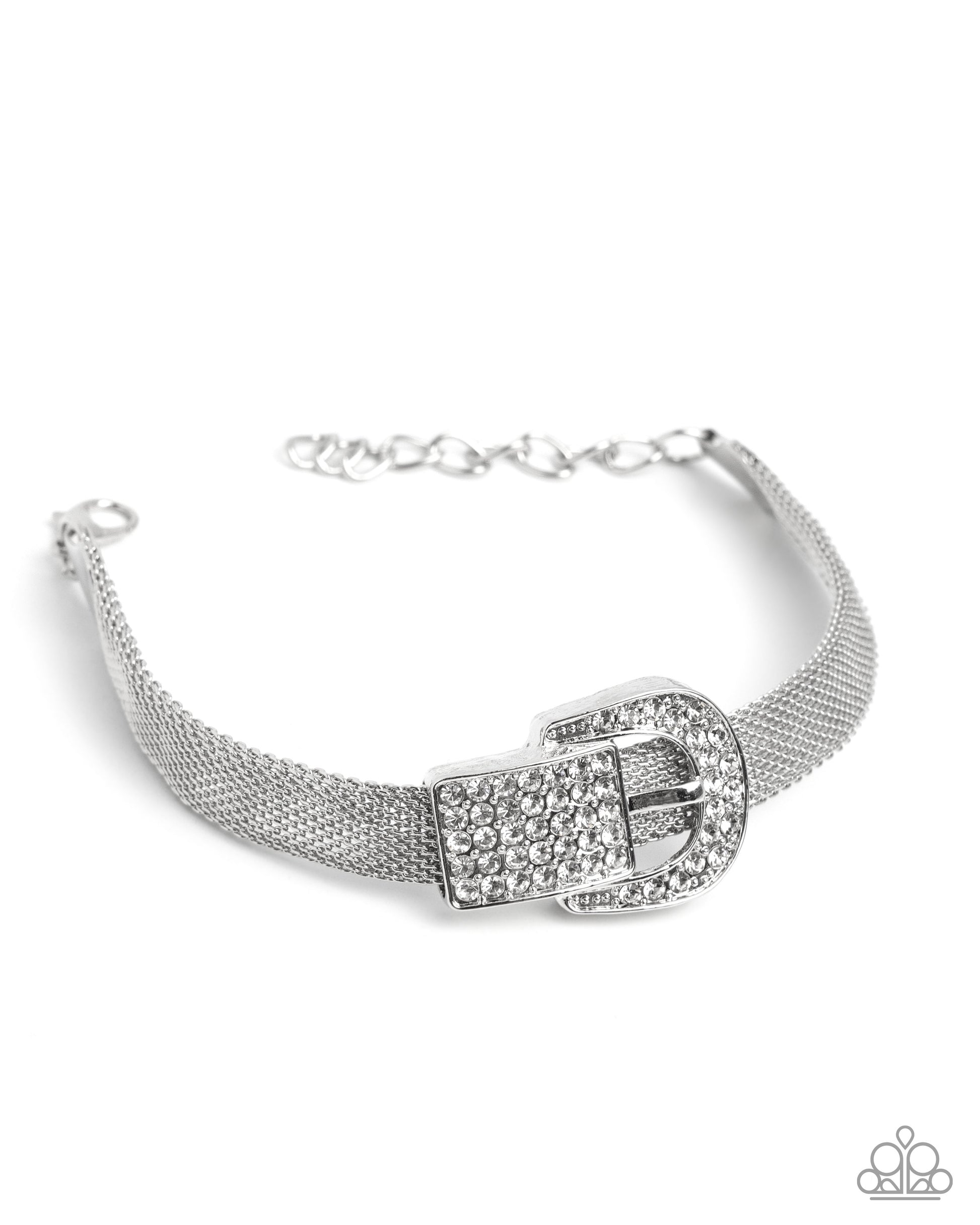 Boldly Buckled - white - Paparazzi bracelet