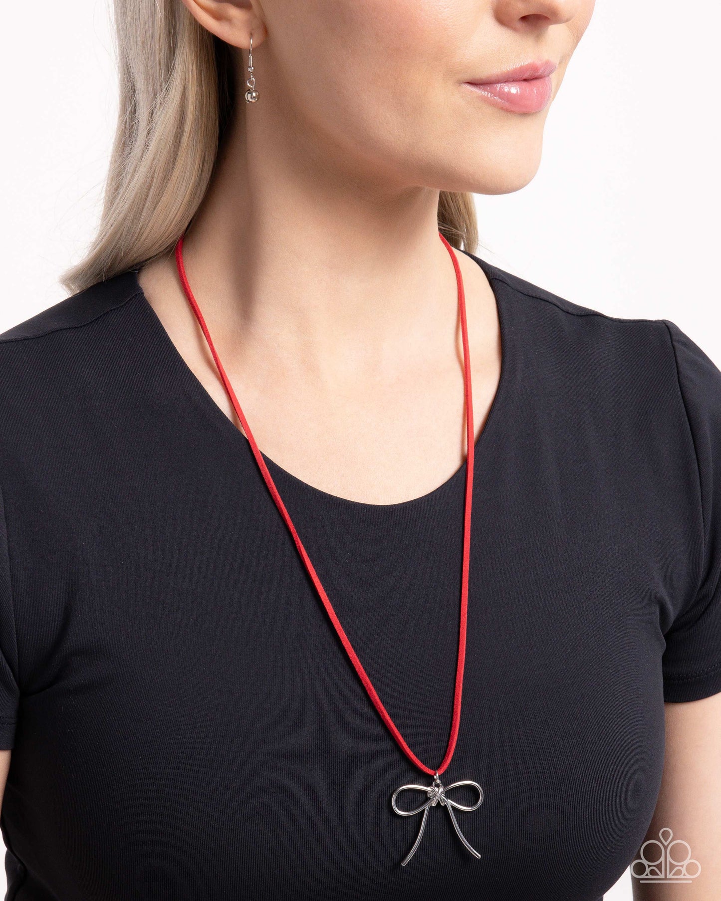 Bolo Bow - red - Paparazzi necklace