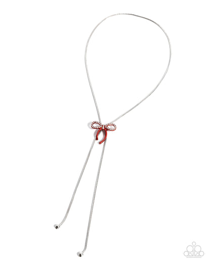 Bombshell Bow - red - Paparazzi necklace