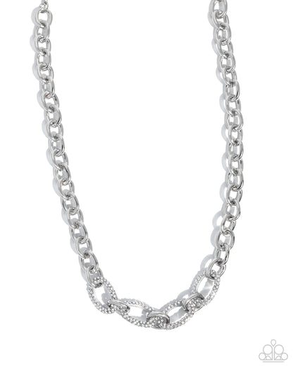 Boogie Bling - white - Paparazzi necklace