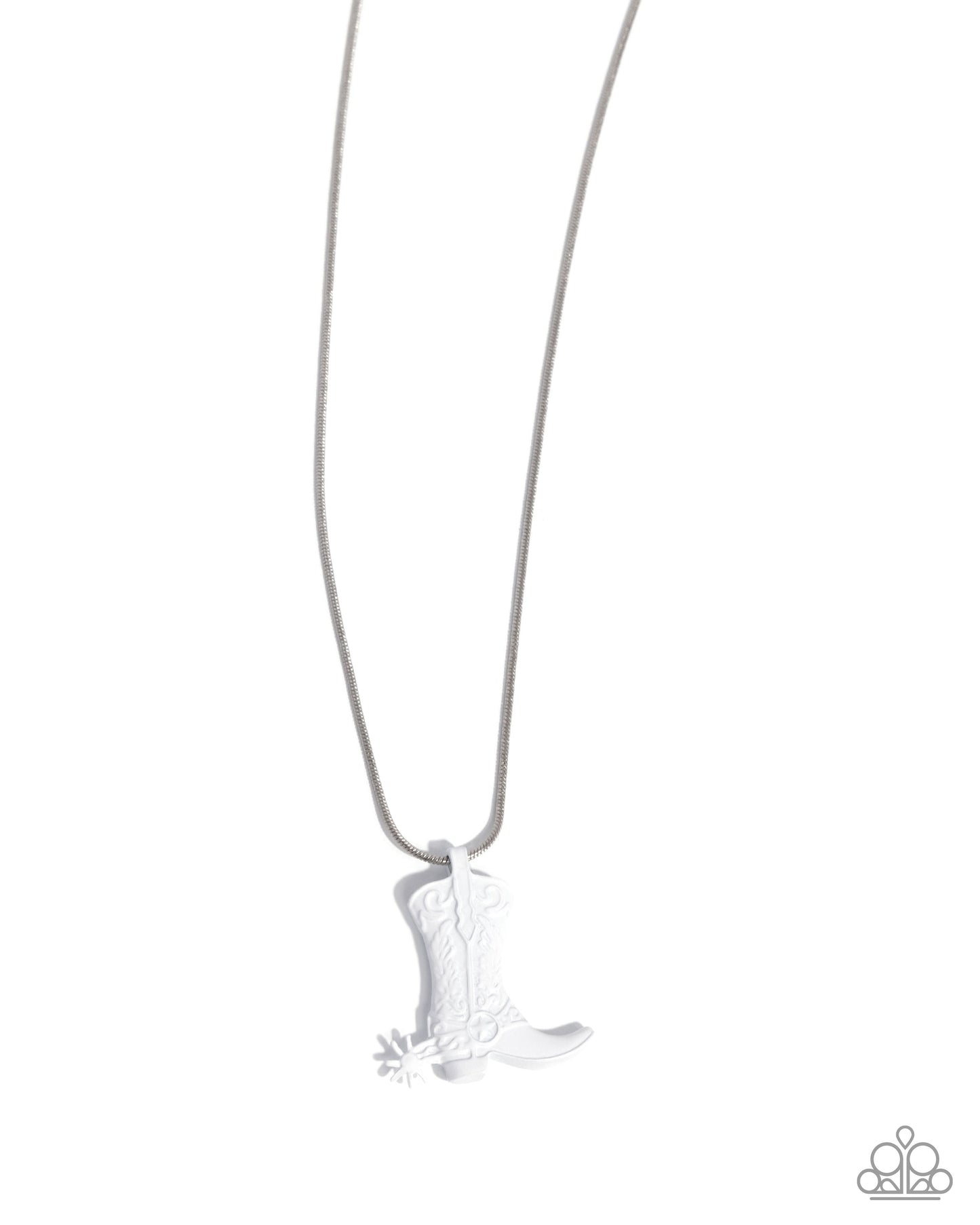 Boot Scootin' Bravado - white - Paparazzi necklace