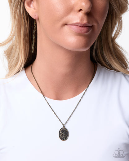 Borrowed Bouquet - brass - Paparazzi necklace