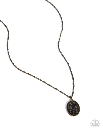 Borrowed Bouquet - brass - Paparazzi necklace