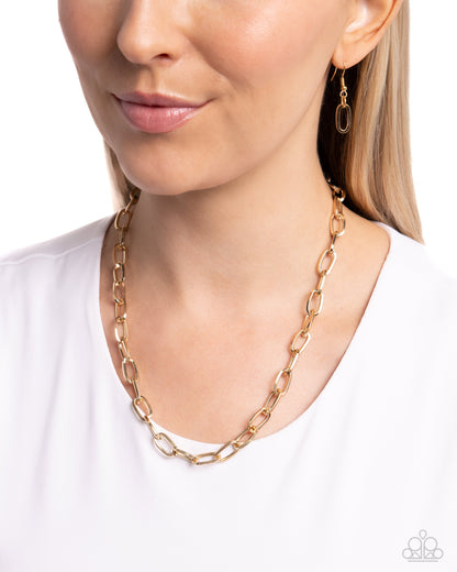 Boston Backdrop - gold - Paparazzi necklace