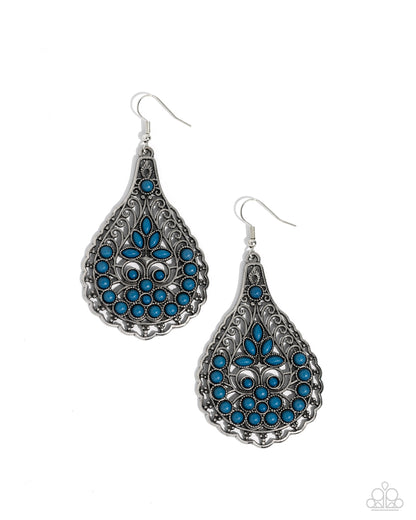 Botanical Beauty - blue - Paparazzi earrings