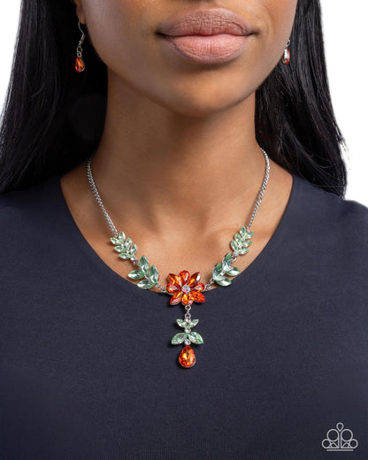 Bouquet Backdrop - orange - Paparazzi necklace