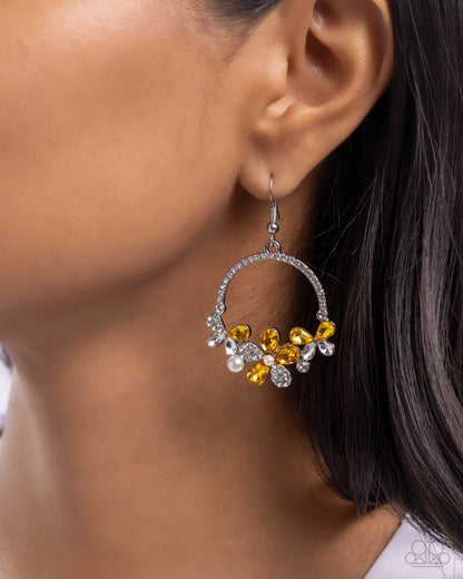 Bouquet Bliss - yellow - Paparazzi earrings
