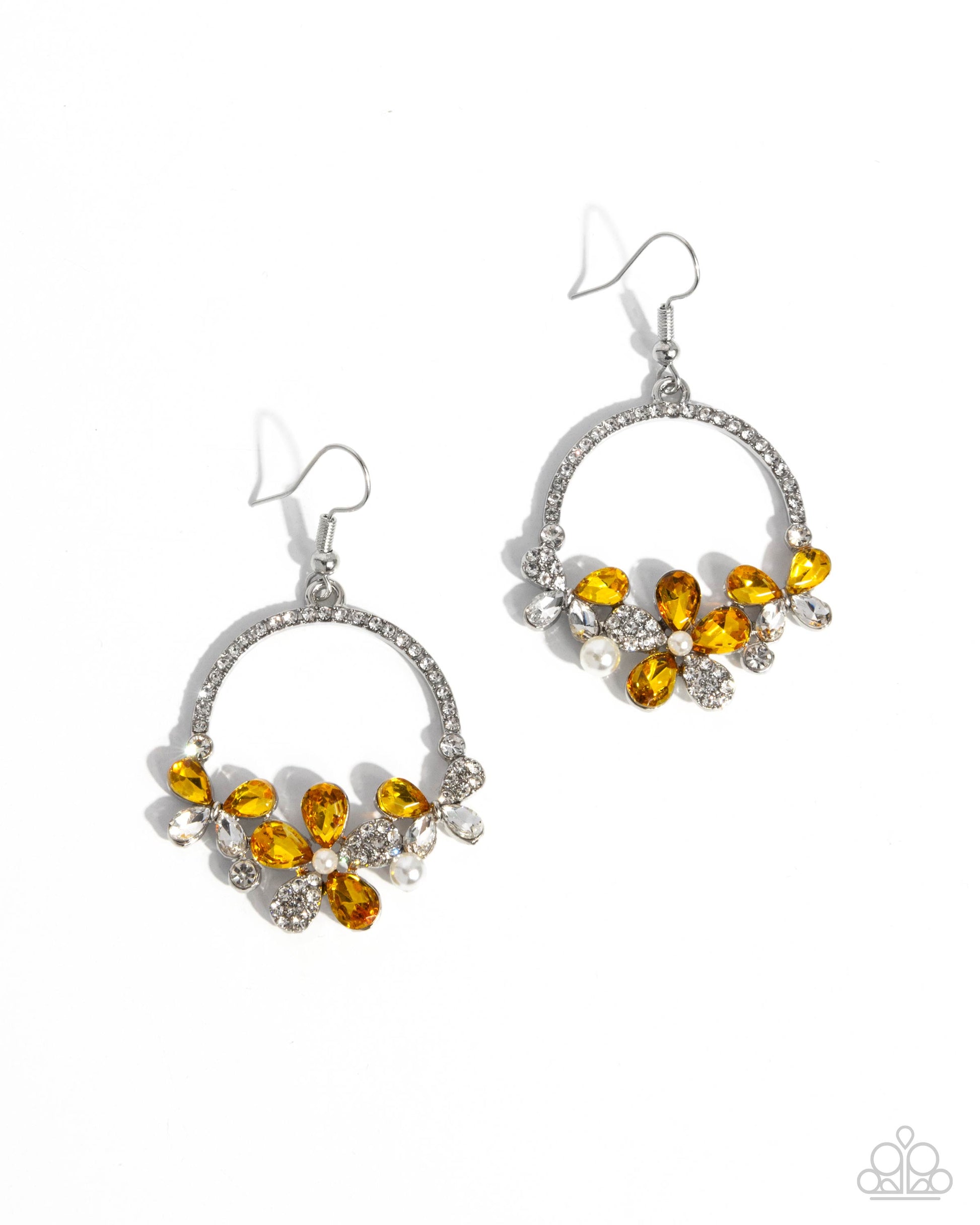 Bouquet Bliss - yellow - Paparazzi earrings